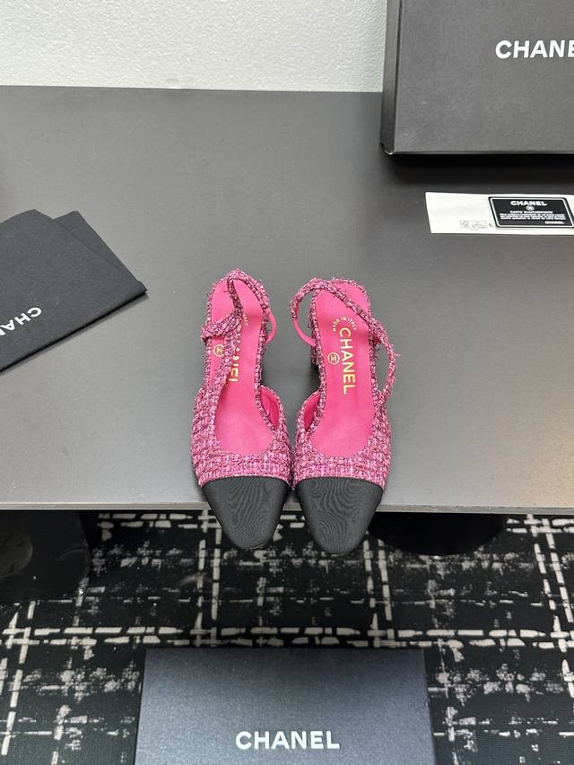 Chanel+L Classic Slingback Chanel-Style Backless Sandals Just As Coco Chanel Onc