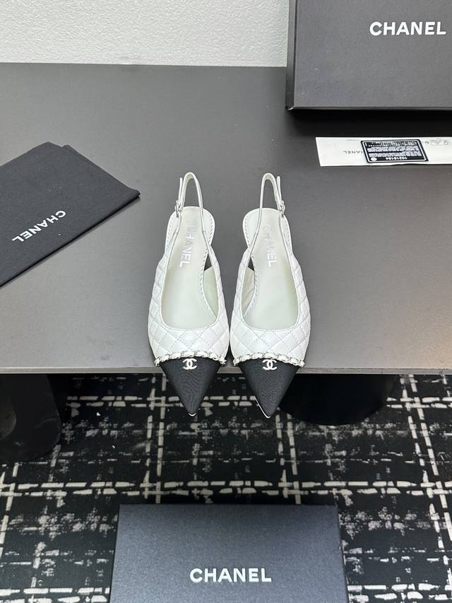 Chanel~~Chanel-Inspired 2025 New Low-Heel Patchwork Women's Shoes With Pointed T
