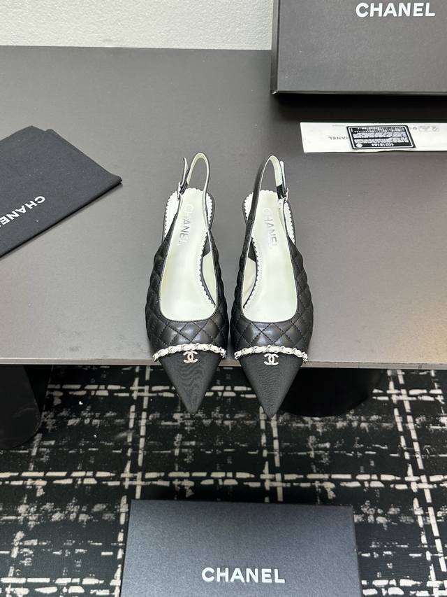 Chanel~~Chanel-Inspired 2025 New Low-Heel Patchwork Women's Shoes With Pointed T
