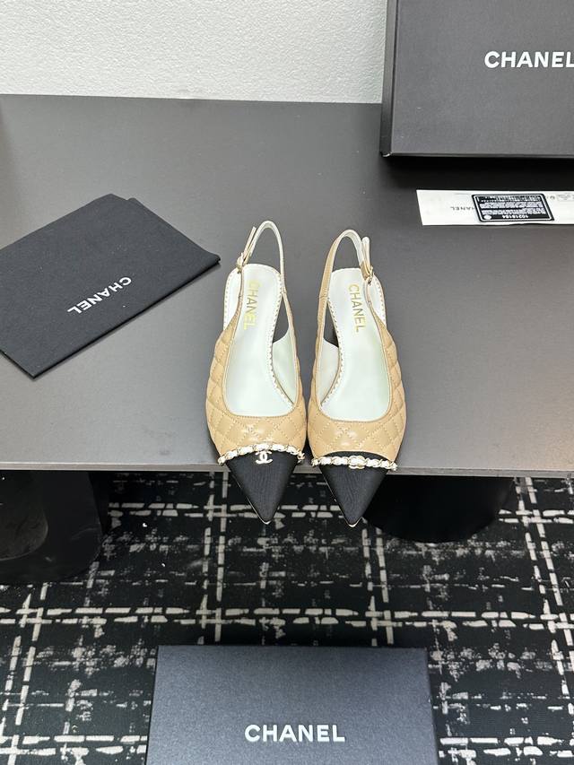 Chanel~~Chanel-Inspired 2025 New Low-Heel Patchwork Women's Shoes With Pointed T