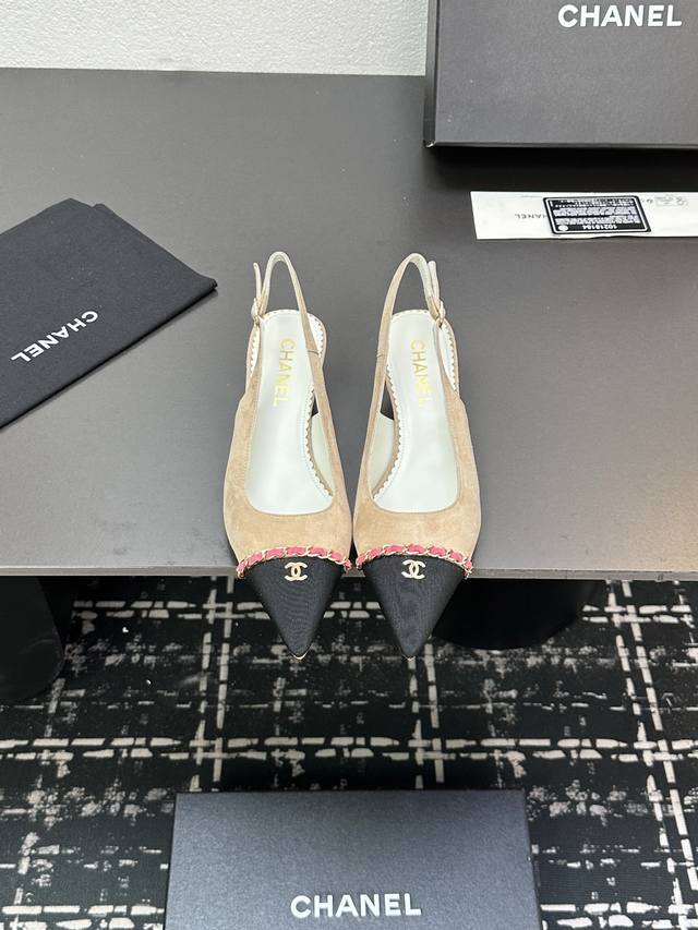 Chanel~~Chanel-Inspired 2025 New Low-Heel Patchwork Women's Shoes With Pointed T