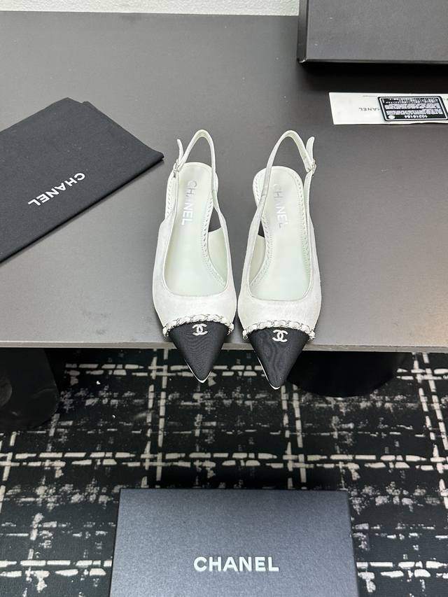 Chanel~~Chanel-Inspired 2025 New Low-Heel Patchwork Women's Shoes With Pointed T