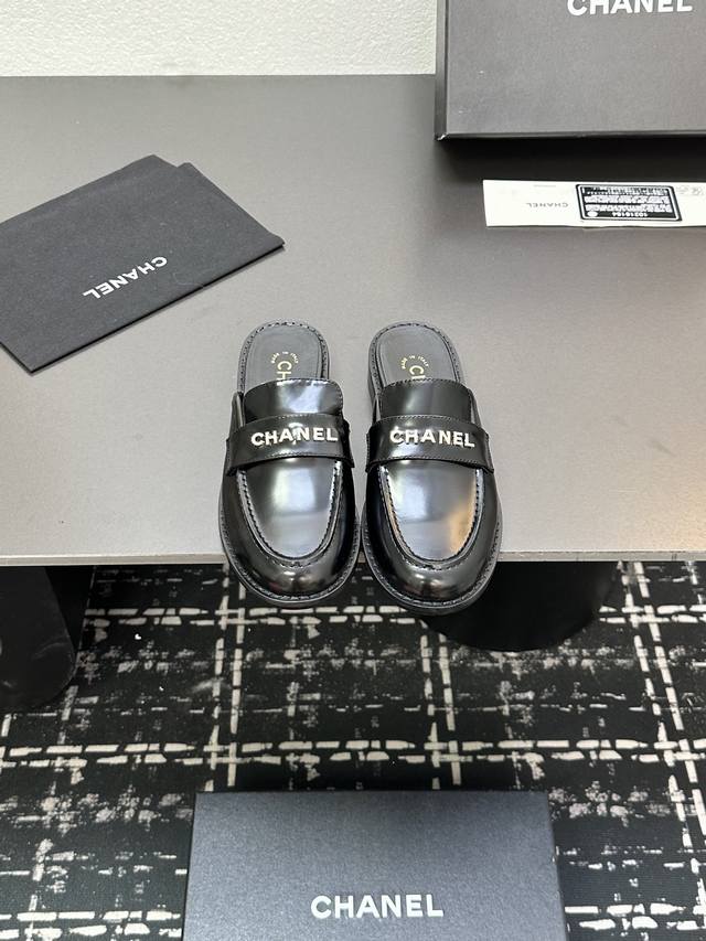P Half-Slip-On Shoes 2025 Spring New Arrival Chanel Small Diamond Buckle Letter