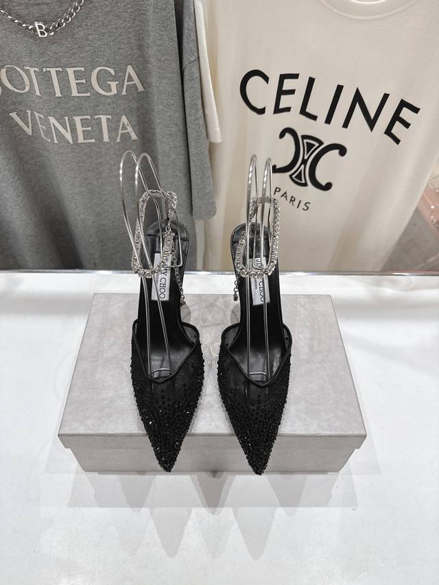 High-Heeled Sandals With Rhinestones, Jimmy Choo* | Jc Jimmy Choo 2025Ss New Sim