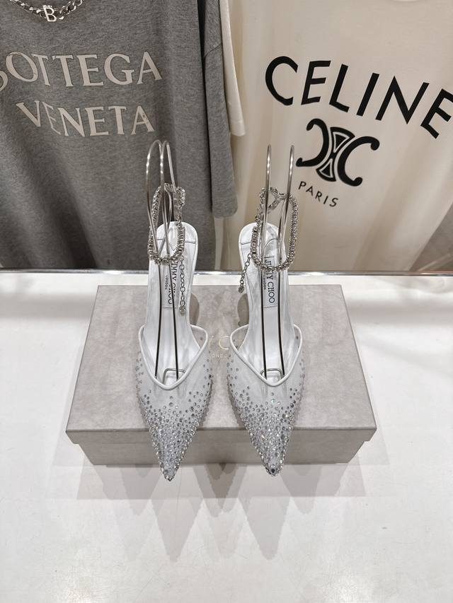 High-Heeled Sandals With Rhinestones, Jimmy Choo* | Jc Jimmy Choo 2025Ss New Sim