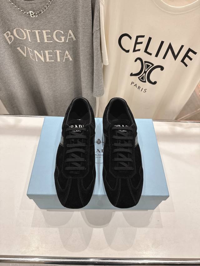 High-End Version, Couple's Style Prada*Prada P-Line 25Ssfw New Style Lace-Up Cou