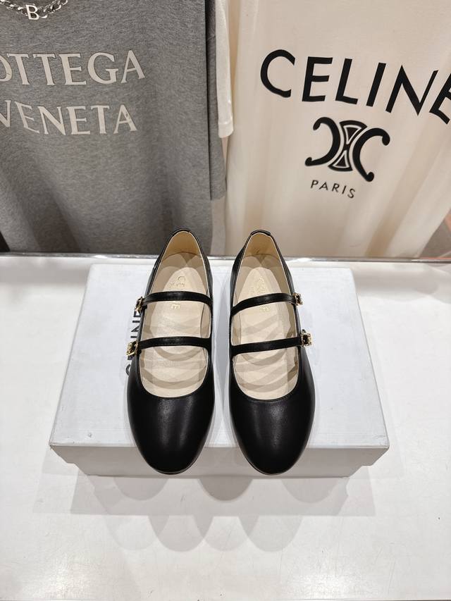 High-Quality Version Available Celine* 2025Ss New Mary Jane Flat Loafer Shoes Si
