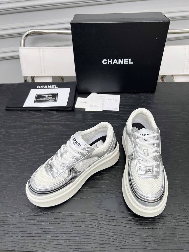 Factory Chanel Chanel Pre-Spring Resort Collection Latest Casual Sneakers Silver