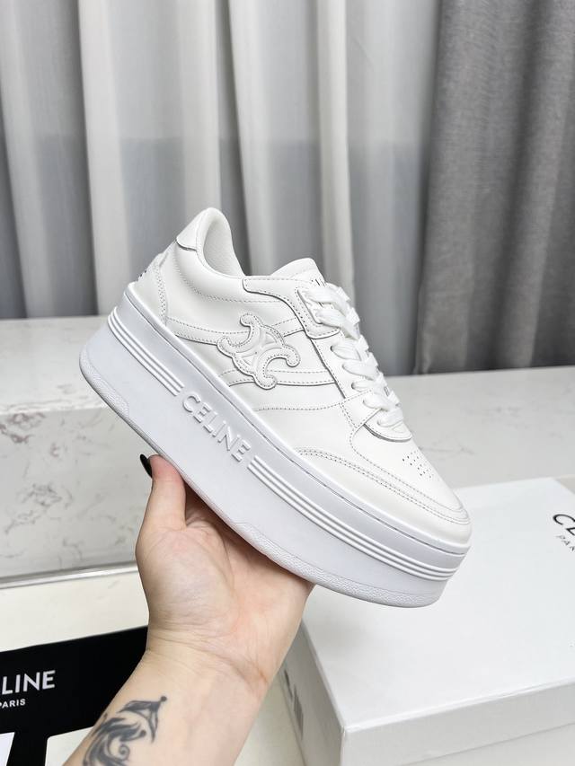 Ct-11 Celine Spring/Summer Arc De Triomphe Logo Casual Sneakers. Minimalist Desi