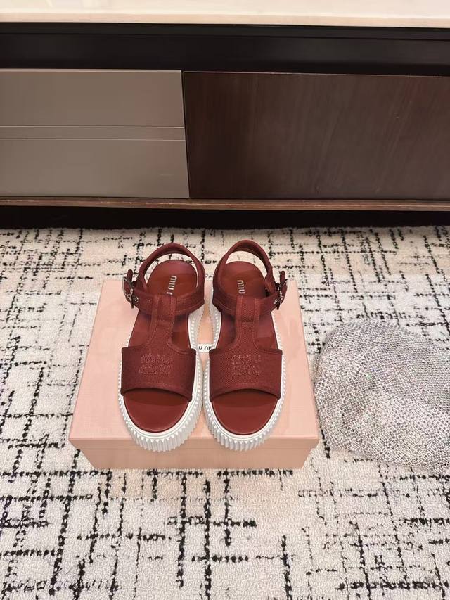 Miu Miu Spring/Summer Runway Cookie Sandals, Thick-Soled Platform Shoes. A Minim