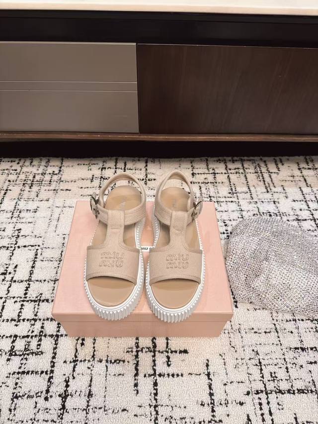 Miu Miu Spring/Summer Runway Cookie Sandals, Thick-Soled Platform Shoes. A Minim