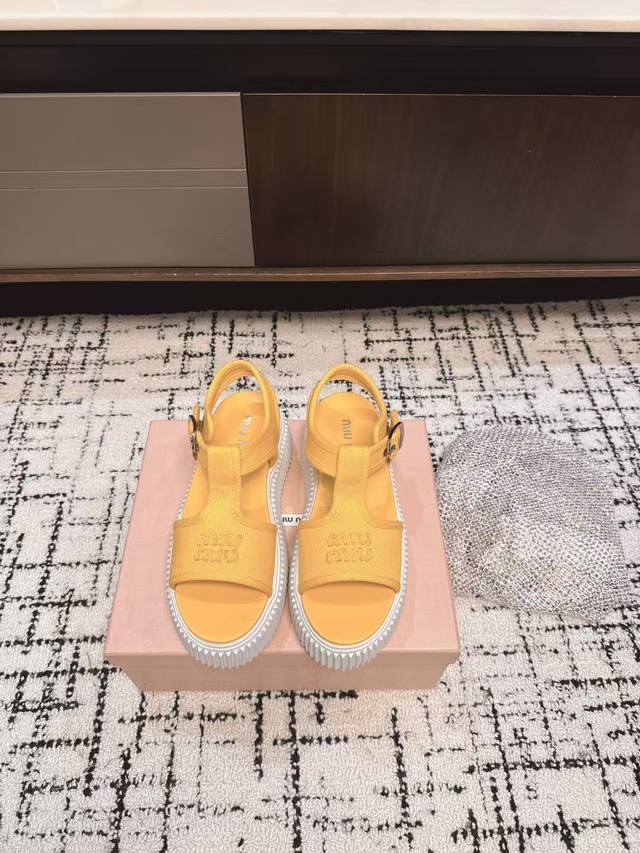 Miu Miu Spring/Summer Runway Cookie Sandals, Thick-Soled Platform Shoes. A Minim