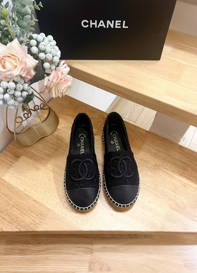 Chanel 25Ss New Spring Double C Color-Block Cotton Twill Fisherman's Shoe Origin