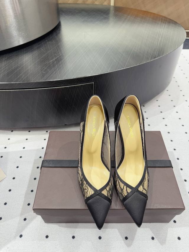 Elegant Single Shoes Imported Silk + Lace Lining Sheepskin Sole Cowhide Outsole