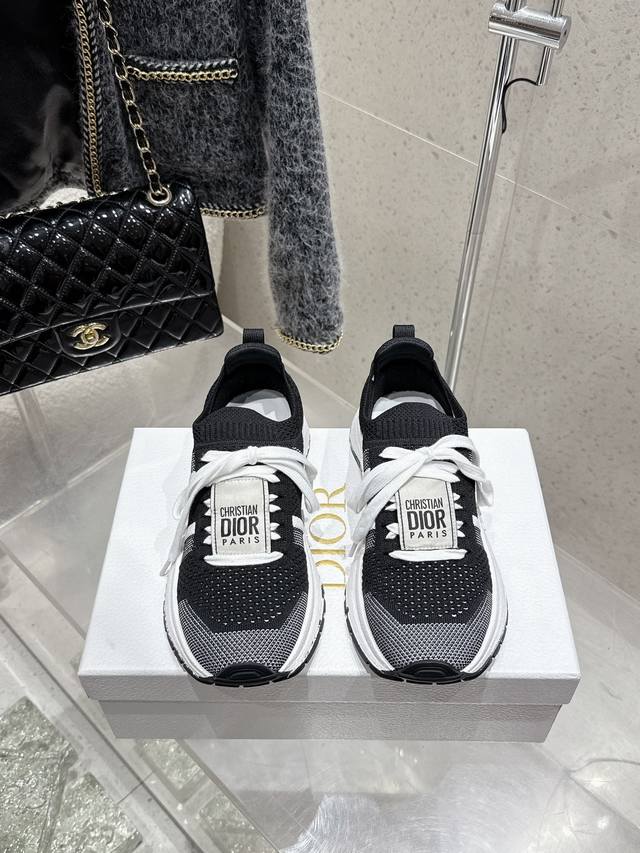 Factory Dior Couple's Knit Flyknit Casual Sneakers The Soft, Breathable Upper Co
