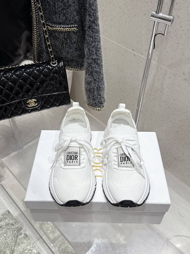 Factory Dior Couple's Knit Flyknit Casual Sneakers The Soft, Breathable Upper An