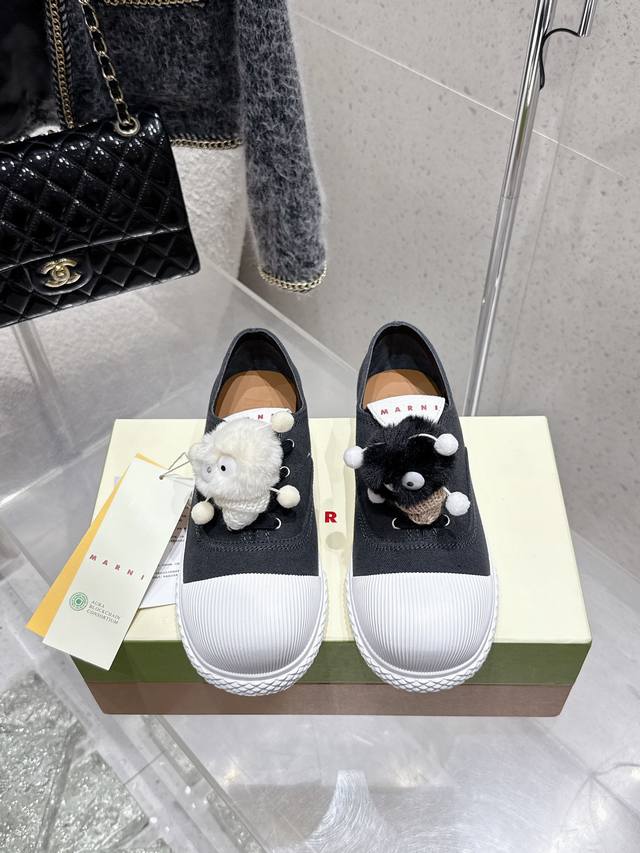 Marni 25Ss New Large-Head Shoe Too Cute Marni's 2025 Spring/Summer New Cotton Wa