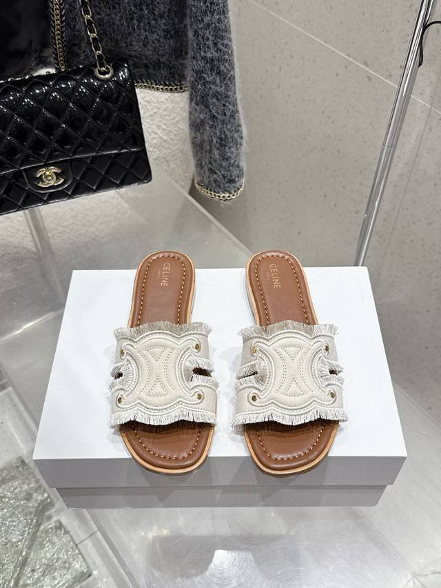Celine Celine 2025 Ss Spring/Summer New Arrival Slippers Arc De Triomphe British
