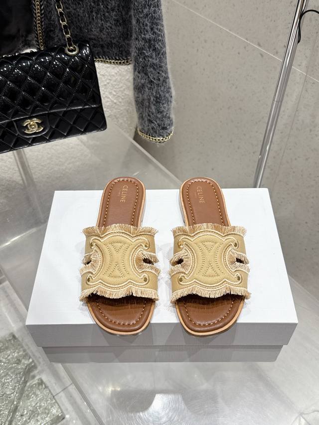 Celine Celine 2025Ss Spring/Summer New Arrival Slippers Arc De Triomphe British
