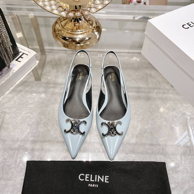 Factory-Direct Celine S R Nit New Triumph Arch Cat-Heel Sandals For Women With M