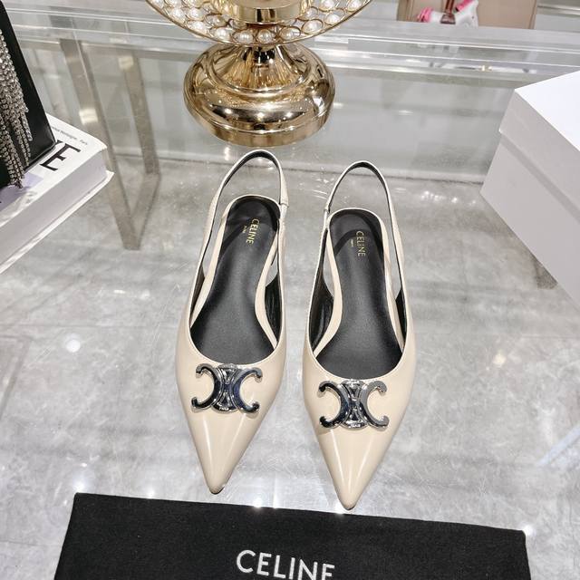 Factory-Direct Celine S R Nit New Triumph Arch Cat-Heel Sandals For Women With M