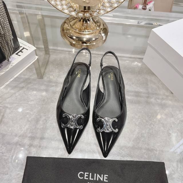 Factory-Direct Celine S R Nit New Triumph Arch Cat-Heel Sandals For Women With M