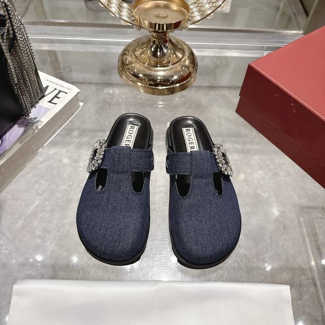 Factory Release 34025 Summer New Arrival Rv Viv' Rangers Diamond Buckle Mule San