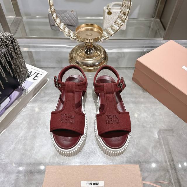 Factory Release: Miu Miu 25Ss Spring/Summer New Arrival Platform Thick-Soled Can