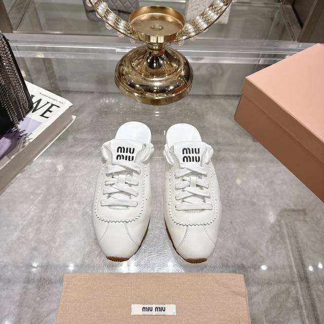 Factory-Direct Miu Mi* 25Ss Early Spring New Arrival Dexun-Style Slip-On Slipper