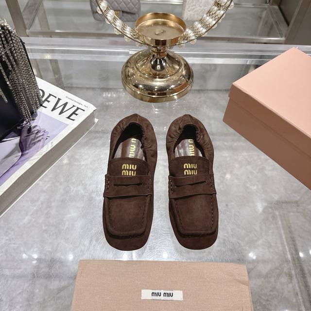 Factory-Direct Miu Miu 25Ss Early Spring Runway New Arrival Slip-On Mary Jane Ba