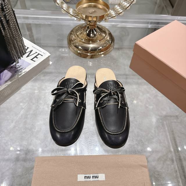 Factory-Made Miu Miu Distressed-Effect Lace-Up Flat Sandals With A Unique Design
