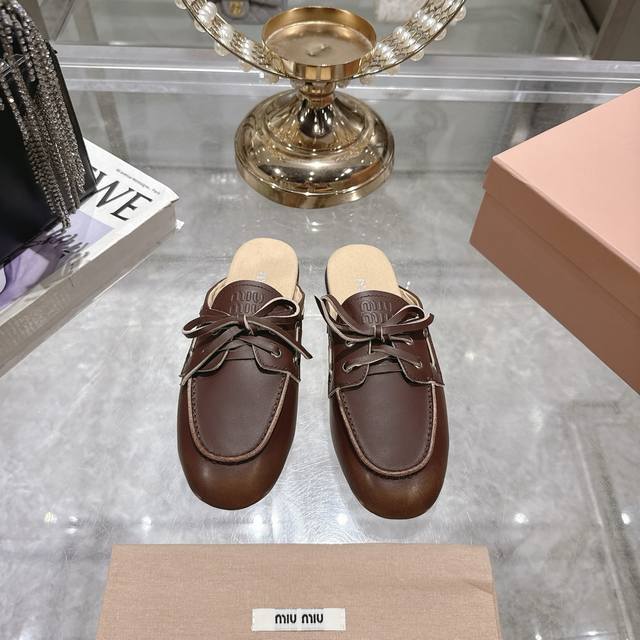 Factory-Made Miu Miu Distressed-Effect Lace-Up Flat Sandals With A Unique Design