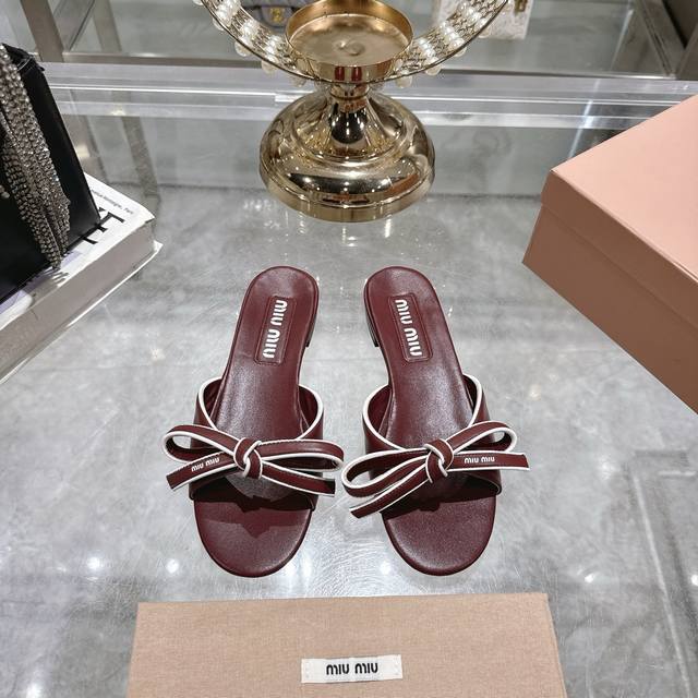 Factory Mium*2025 New Bow Flat Sandals Series A Must-Have For Lazy People Fashio