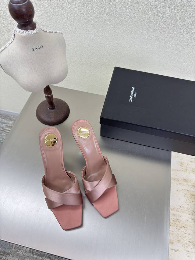 Ysl High-Heeled Cross-Strap Sandals, Export Classic, Yvette Saint Laurent Logo,