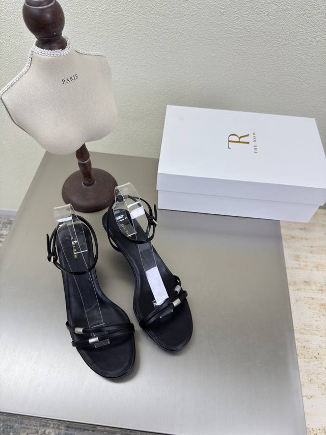 Mid-Heel, Thin-Strap Sandals With Delicate Metal Accents, Minimalist Style, The