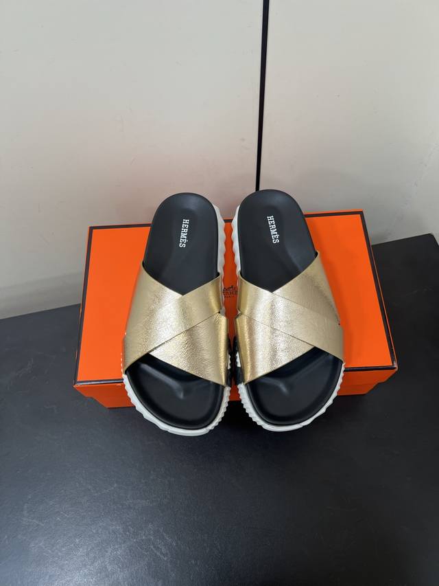 Men's Herm S Kazimir Series Cross-Strap Woven Strap Waterproof Platform Sandals