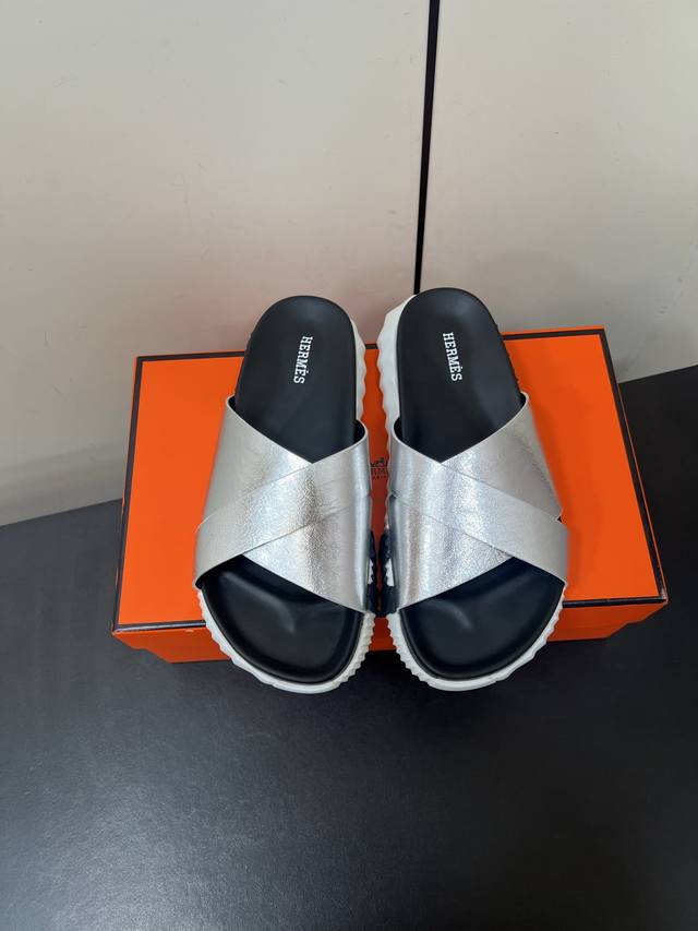 Men's Herm S Kazimir Series Cross-Strap Woven Strap Waterproof Platform Sandals
