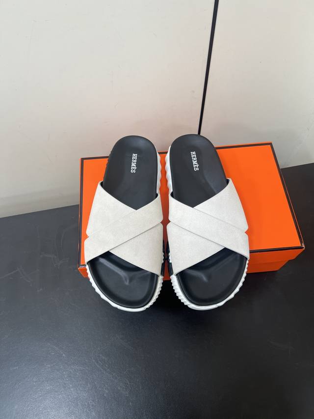 Men's Herm S Kazimir Series Cross-Strap Woven Strap Waterproof Platform Sandals