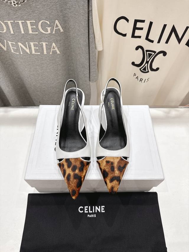 High-Heeled Version Available. Celine 2025 Ss Summer New Arrival Simple Pointed-