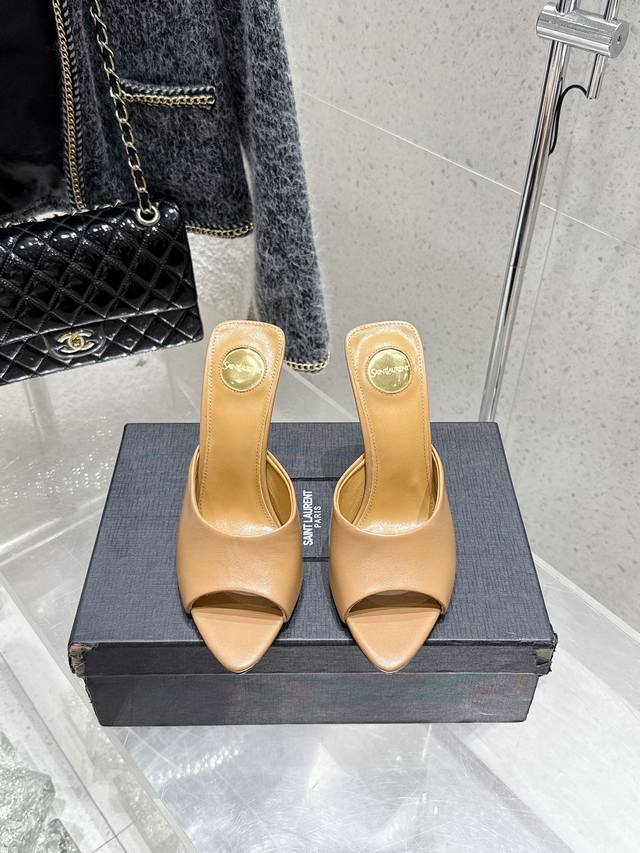 Saint Laurent Ysl New High-Heel Sandal Flip-Flops Original Last Top-Quality Uppe