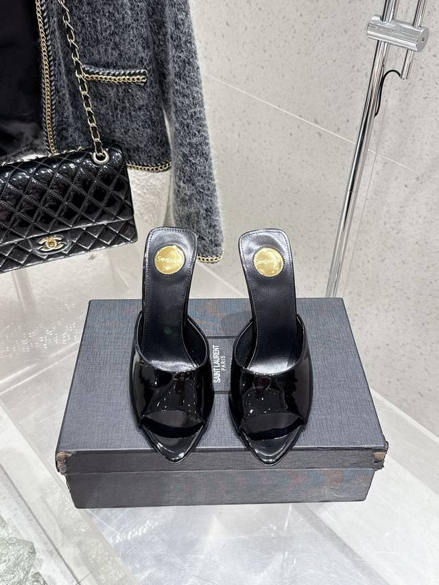 Saint Laurent Ysl New High-Heel Sandals Original Last Top-Quality Upper: Cowhide