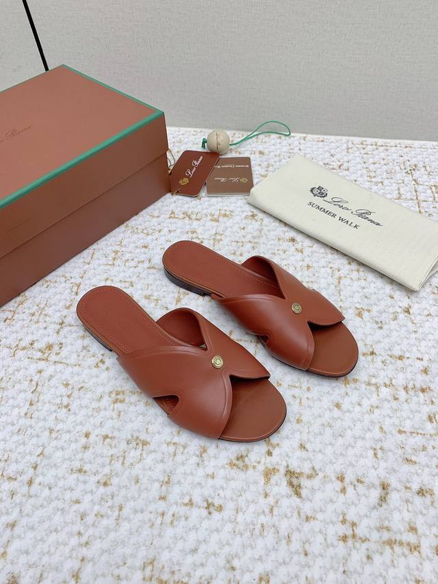 Factory-Direct High-End Loro Piana 25 Summer's Latest Vera Series Flat-Heeled Sa