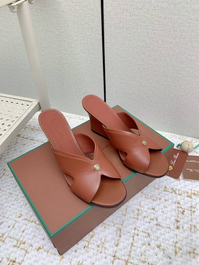 Factory-Direct High-Heeled Sandals Loro Piana 25 Summer's Latest Vera Series Fla
