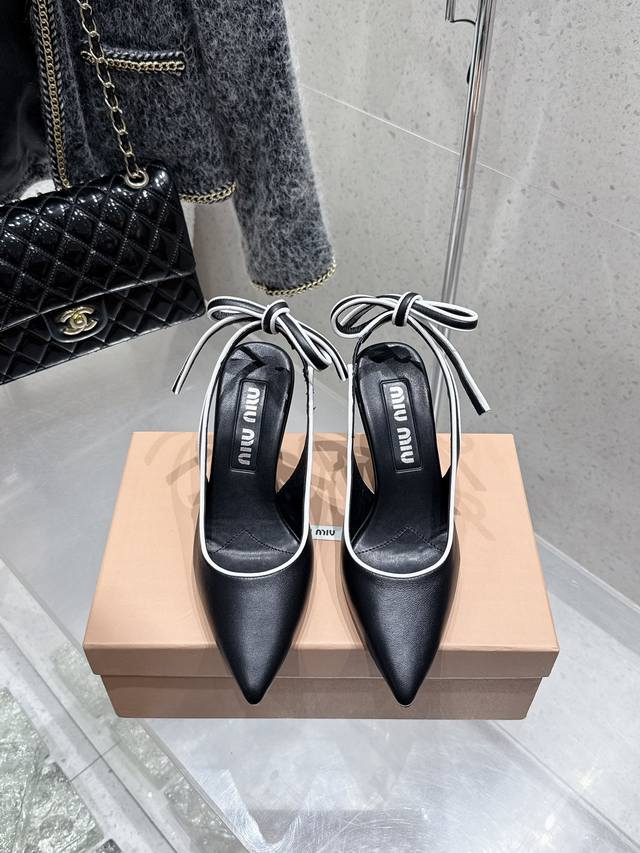 Factory Miu Miu 25 Spring/Summer New Retro High-Heel Fish-Mouth Sandals! Spring/