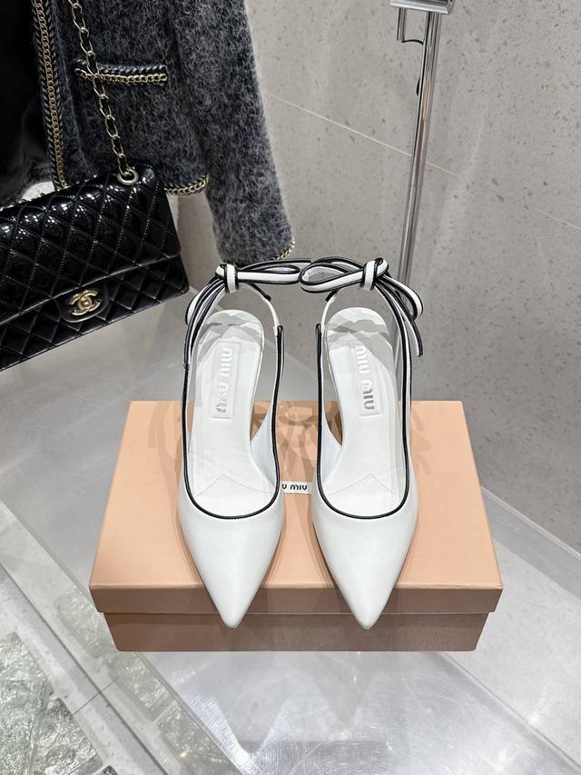 Factory-Direct Miu Miu 2025 Spring/Summer New Retro High-Heel Fish-Mouth Sandals