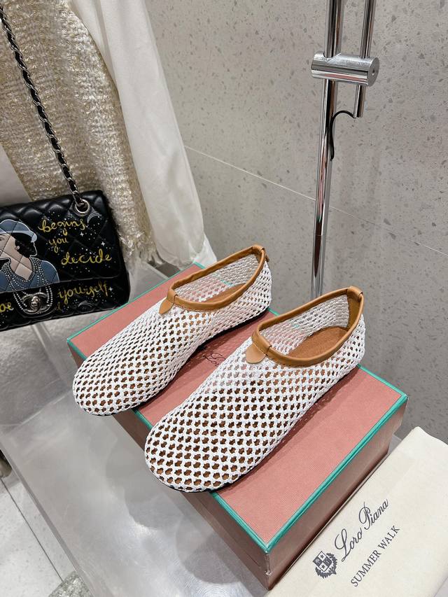 Top-Tier Version Loro Piana Lp Knitted Mesh Flat Ballet Shoes New Release | Uppe