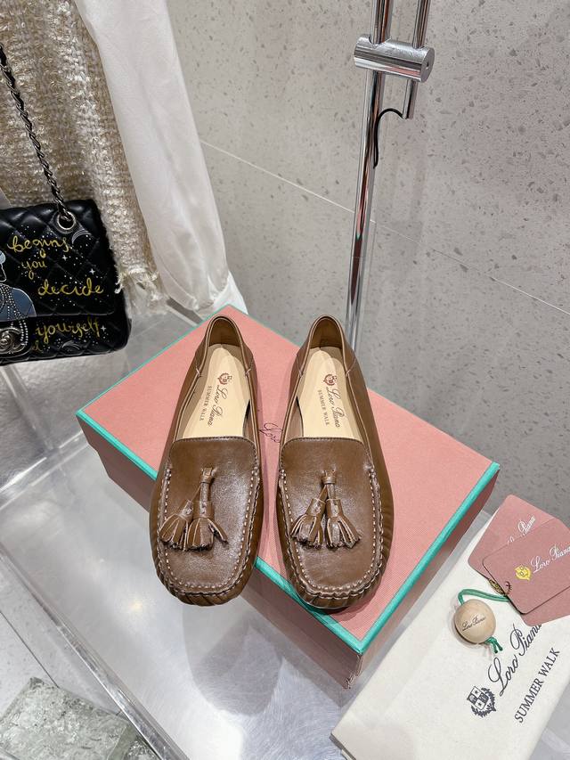 Factory-Direct Loro Piana* Lp Nuoyou Pianyaya New Fringe Bean-Shaped Loafer Slip