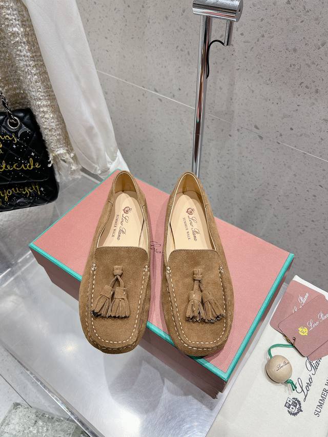 Factory Loro Piana* Lp Nuoyou Pianyaya New Fringe Bean Shoe Slip-On Loafer Simpl