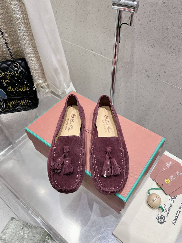 Factory-Direct Loro Piana* Lp Nuoyou Pianyaya New Fringe Bean-Shaped Loafer Slip