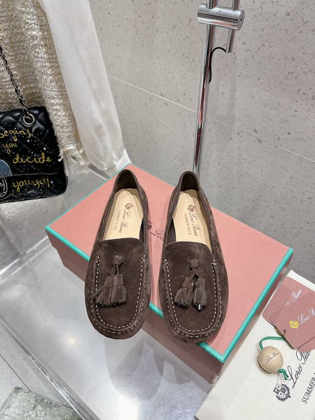 Factory-Direct Loro Piana* Lp Nuoyou Pianyaya New Fringe Bean-Shaped Loafer Slip